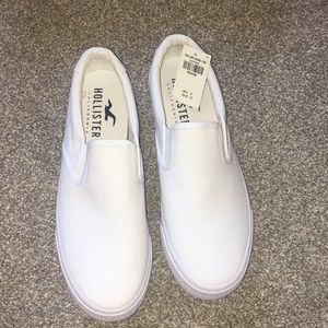 New white hollister slip ons